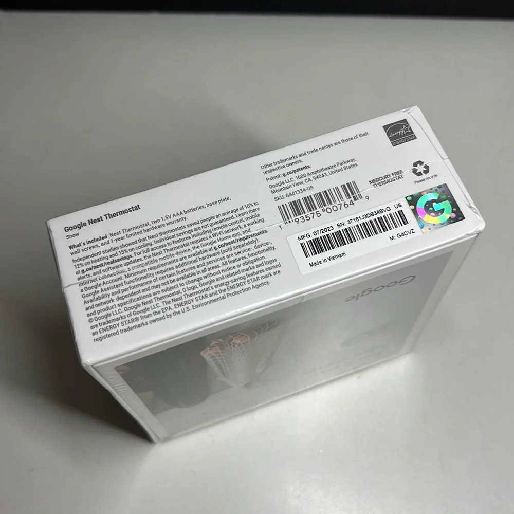 Google Nest Smart Thermostat G4CVN new sealed Box